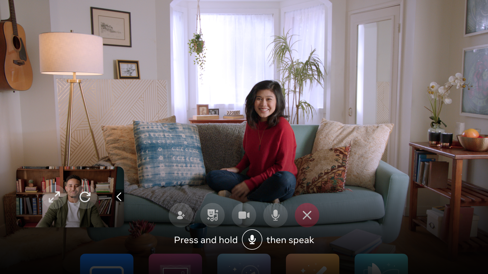 Portal TV in-call voice command interface
